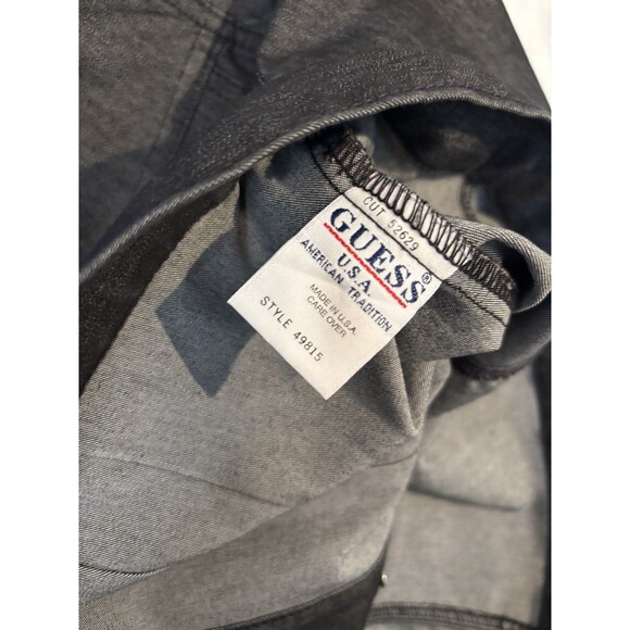 GUESS Women's  Large Denim Truckers Jacket Black Made In USA New w/o Tags - Picture 9 of 9